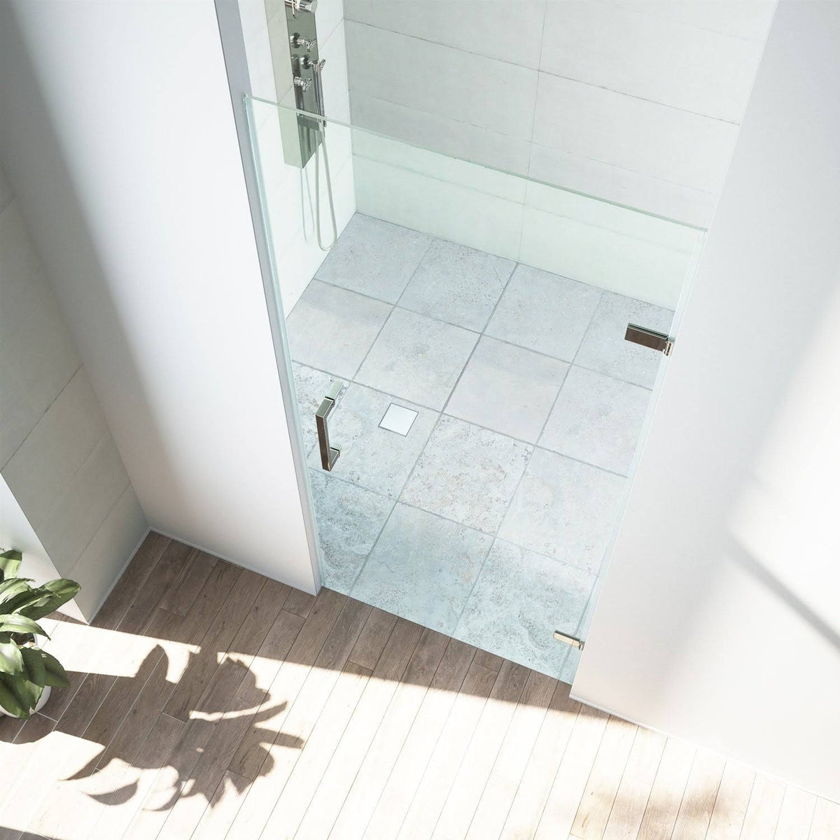24-Inch Adjustable Frameless Shower Door E414