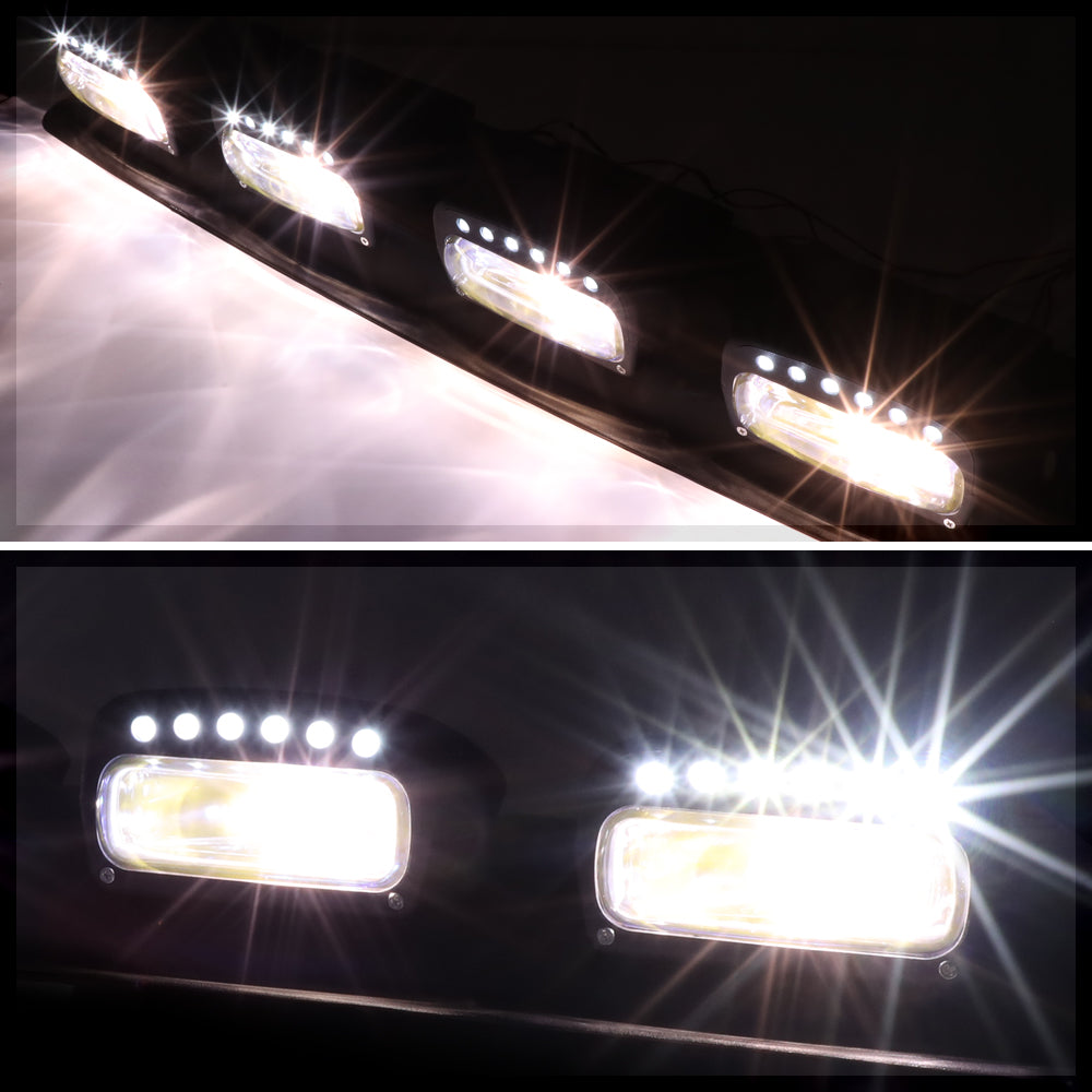 24Pcs LED Blue Universal 4X4 Off Road Fog Light Lamp w/Switch W8018