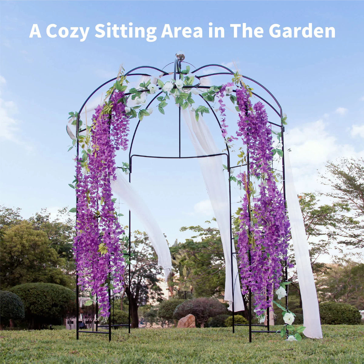 Iron Birdcage-Shaped Metal Garden Arch O708564