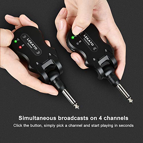 Black 5.8 Wireless Guitar Transmitter Receiver 4 Channels X314240