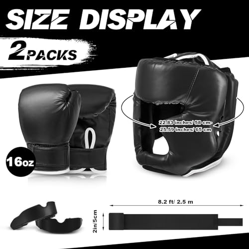 14 Pcs Boxing Set Including Boxing Gloves Headgear Helmet Punching Bag Hand Wraps Sport Mouth Guards Q590670