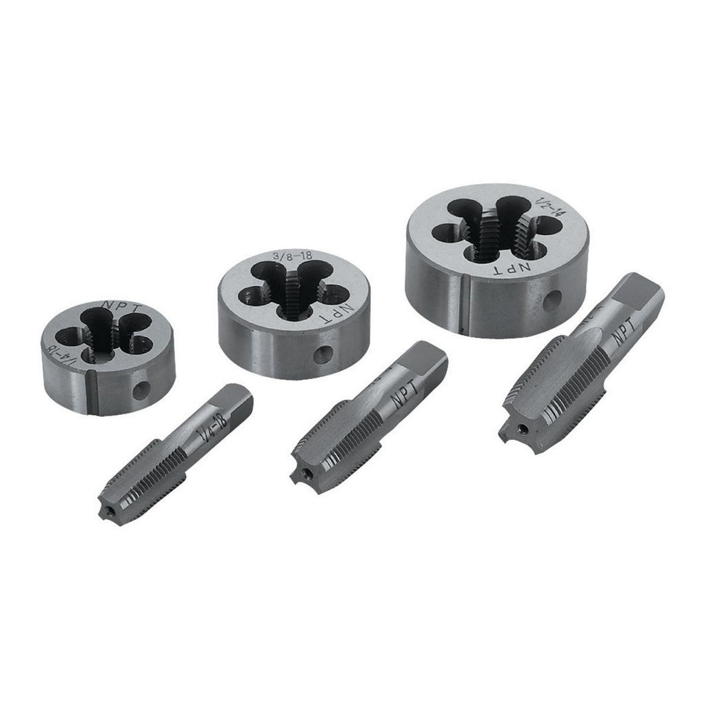 Pipe Tap & Die Set, 6 Piece F119