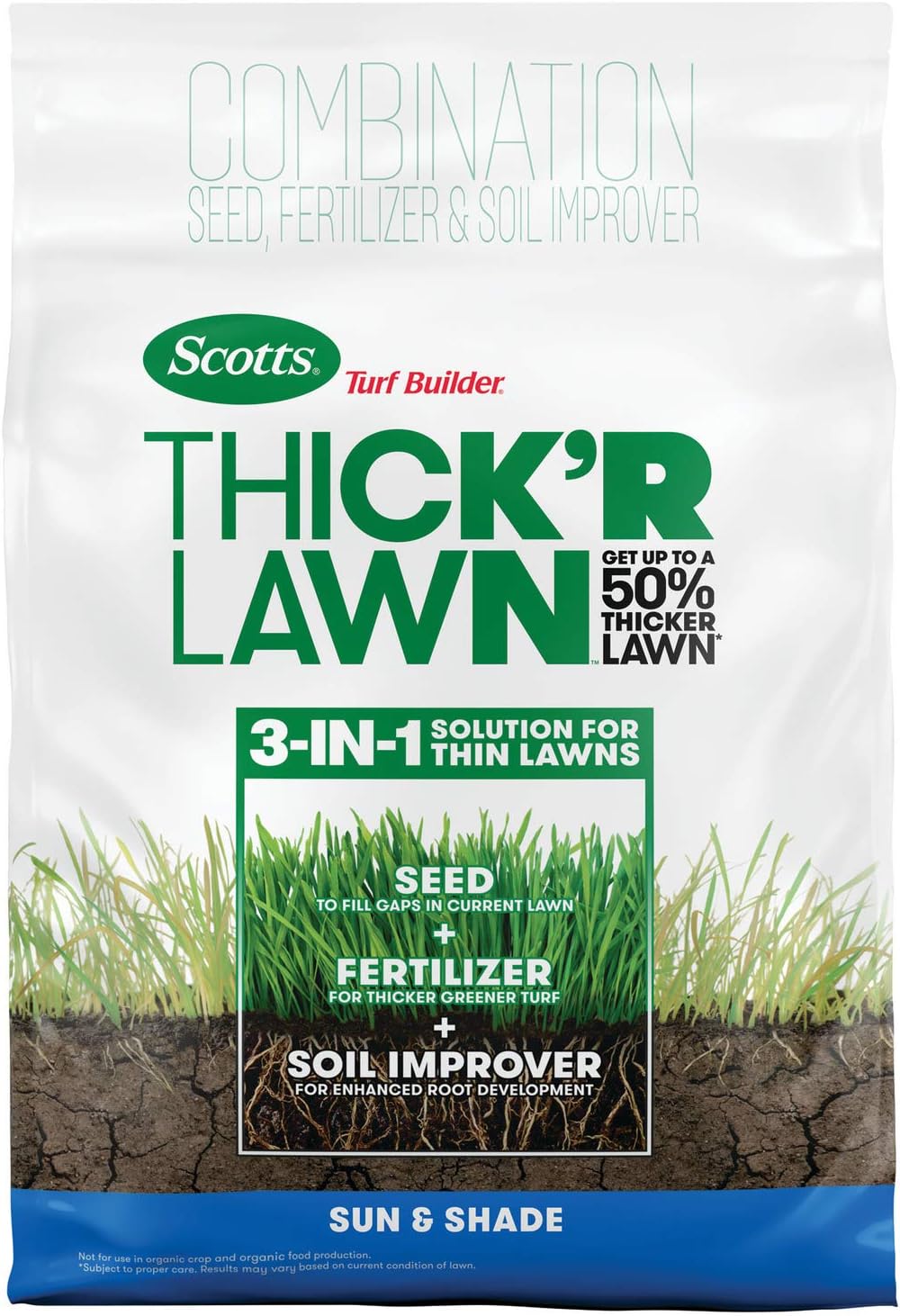 3 in 1 Lawn Fertilizer, Seed, & Soil Improver, 40 lb. Pack of 2 X114
