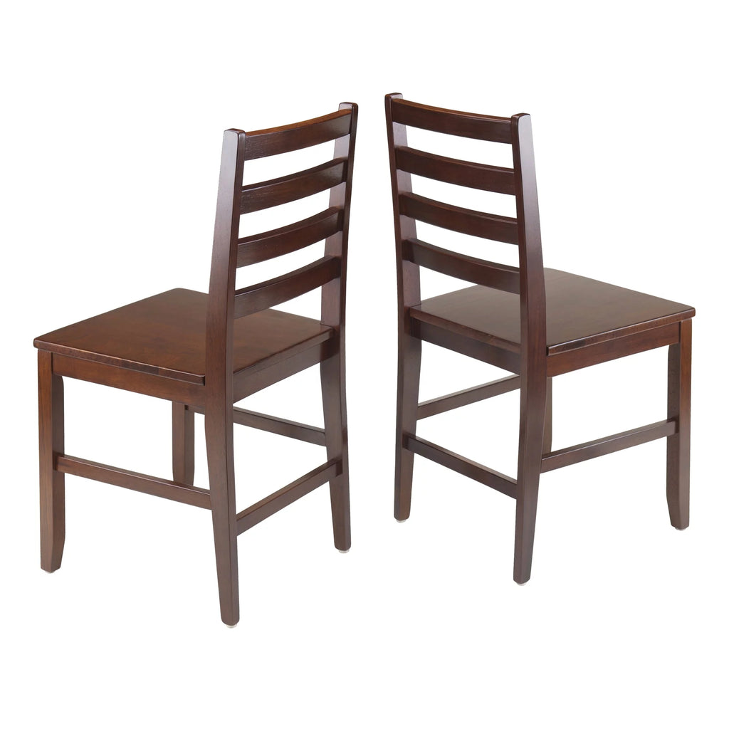 5 Pc Extendable Table & 4 Ladder Back Chairs Walnut Finish X688