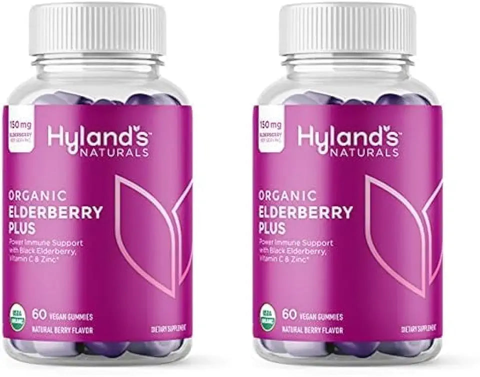 Organic Elderberry Gummies with Zinc and Vitamin C, 60 Vegan Gummies, Pack of 2 H96004