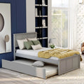 Gray Wood Platform Bed With Trundle H475011