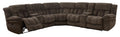 Brown Flannelette Recliner Sectional L27517