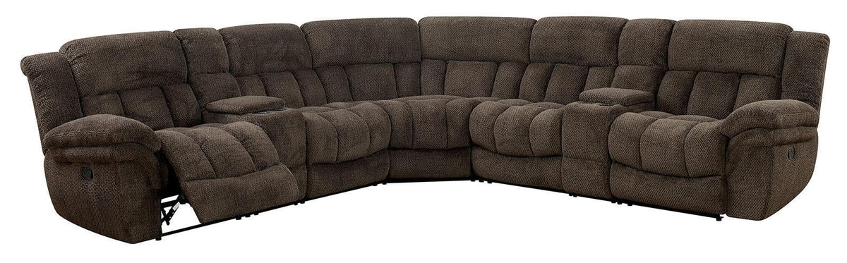 Brown Flannelette Recliner Sectional L27517