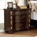 Brown Cherry Solid Wood 3-Drawers Nightstand Z110