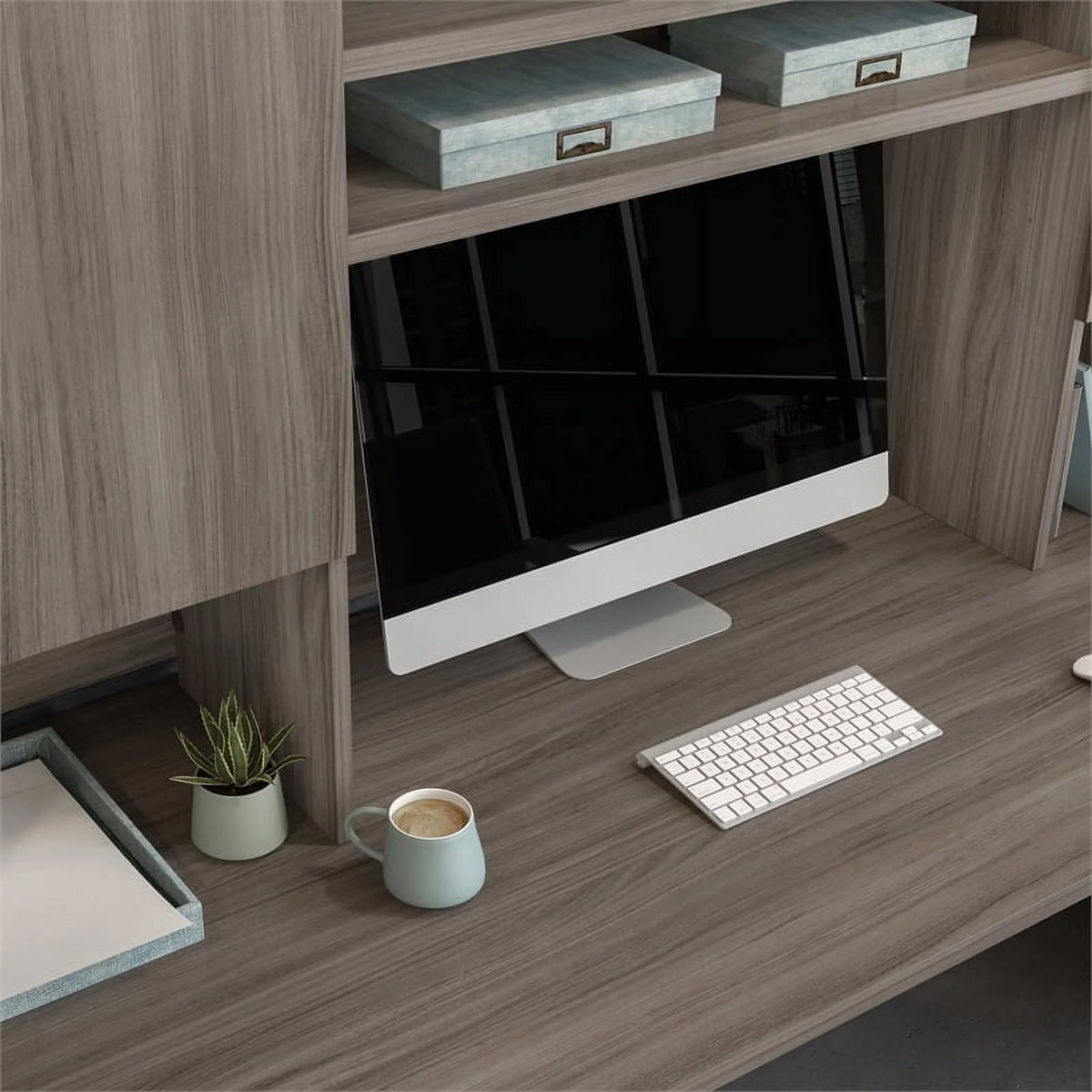 Engineered Wood Desk with Hutch U632571