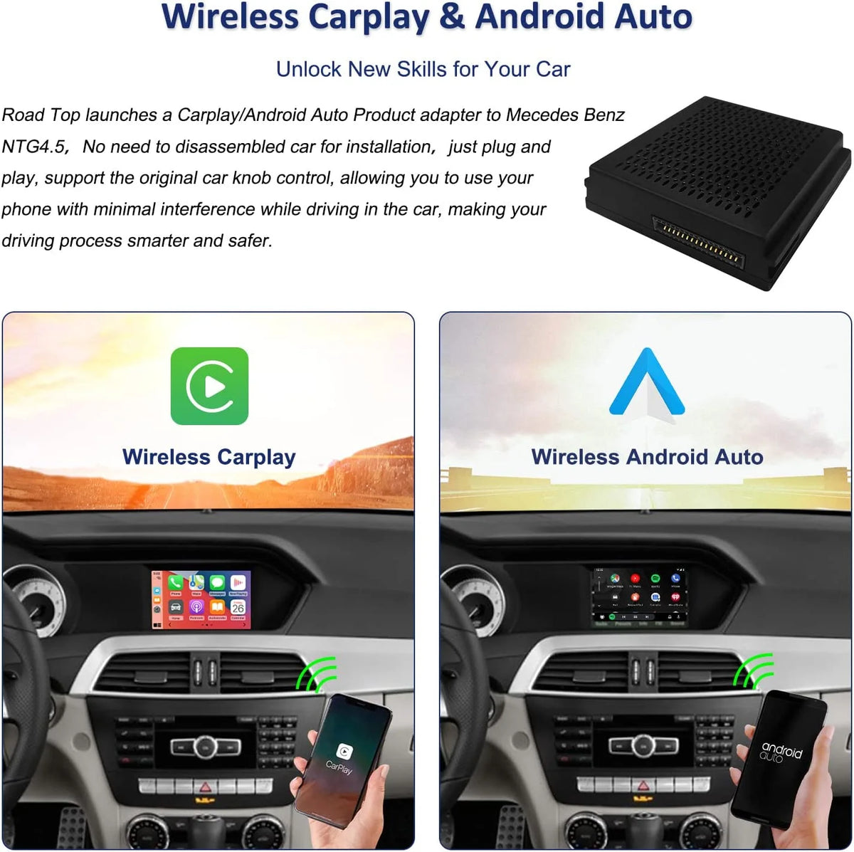 Wireless Carplay Compatible with Apple Carplay & Android Auto Z925