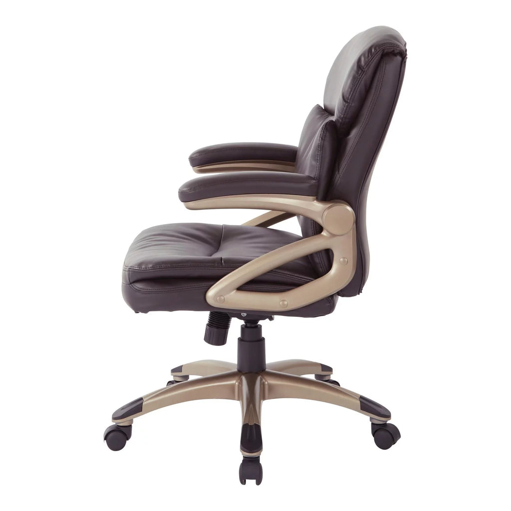 Espresso Bonded Leather Low Back Chair U89081