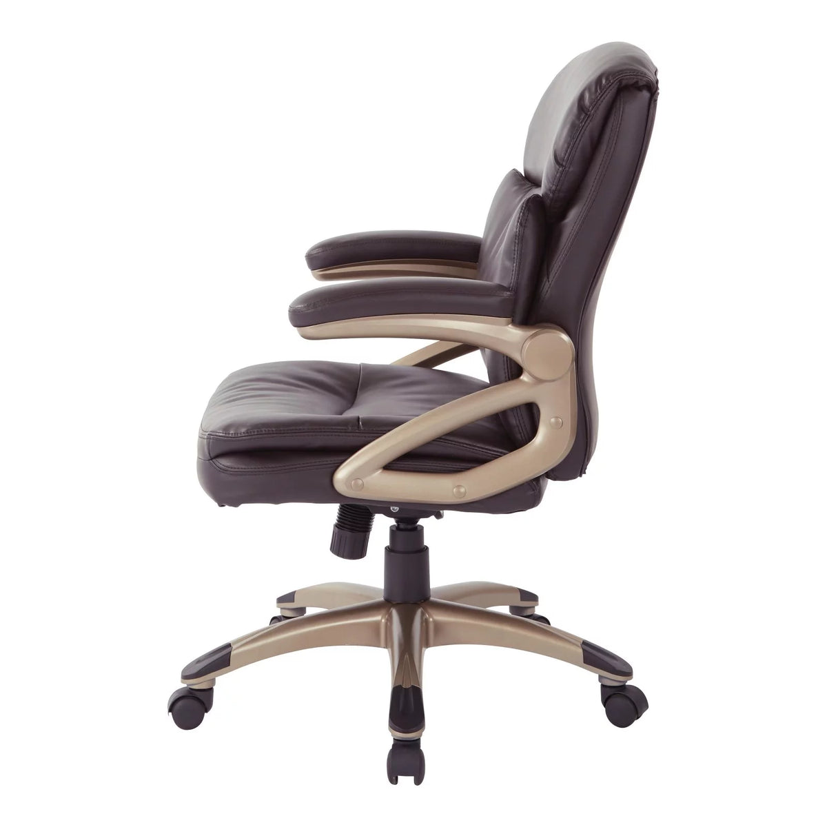 Espresso Bonded Leather Low Back Chair U89081