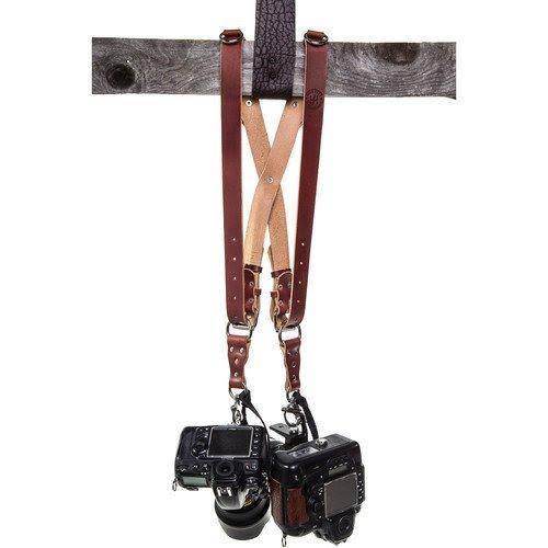 Tan Medium Leather Two-Camera Harness H429