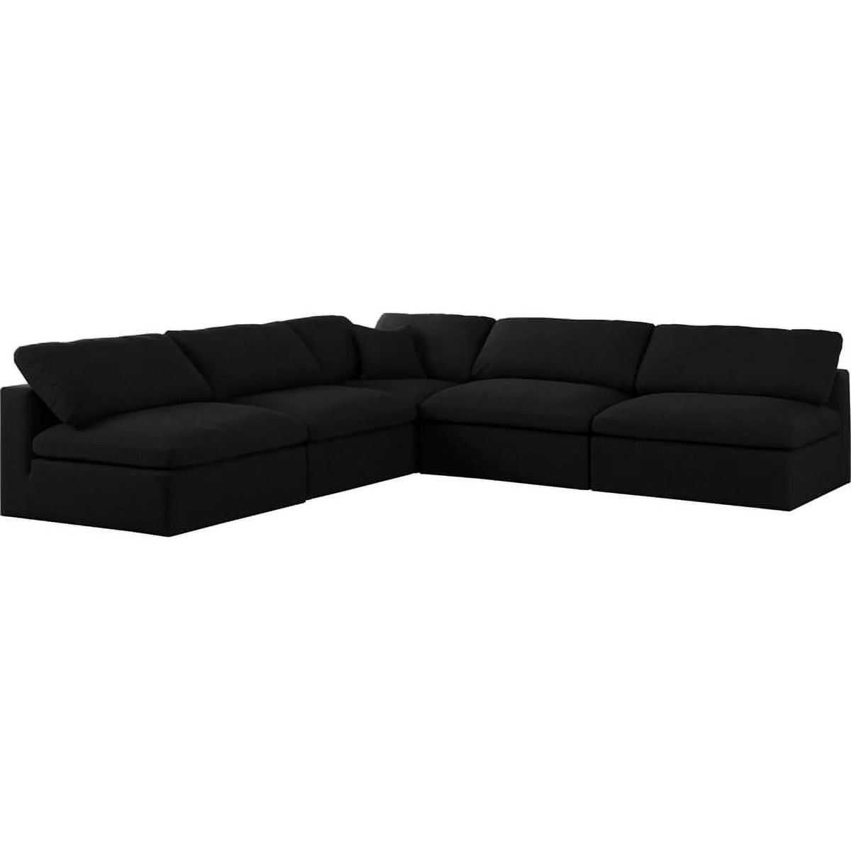 Black Linen Fabric Modular Sectional S834464