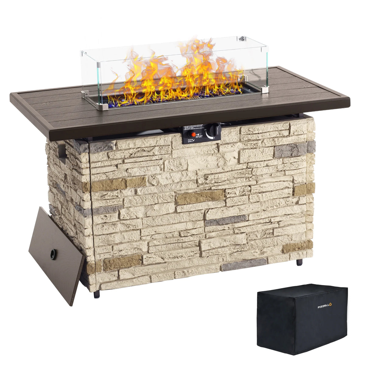 43 Rectangular Propane Fire Pit Table with Lid N208