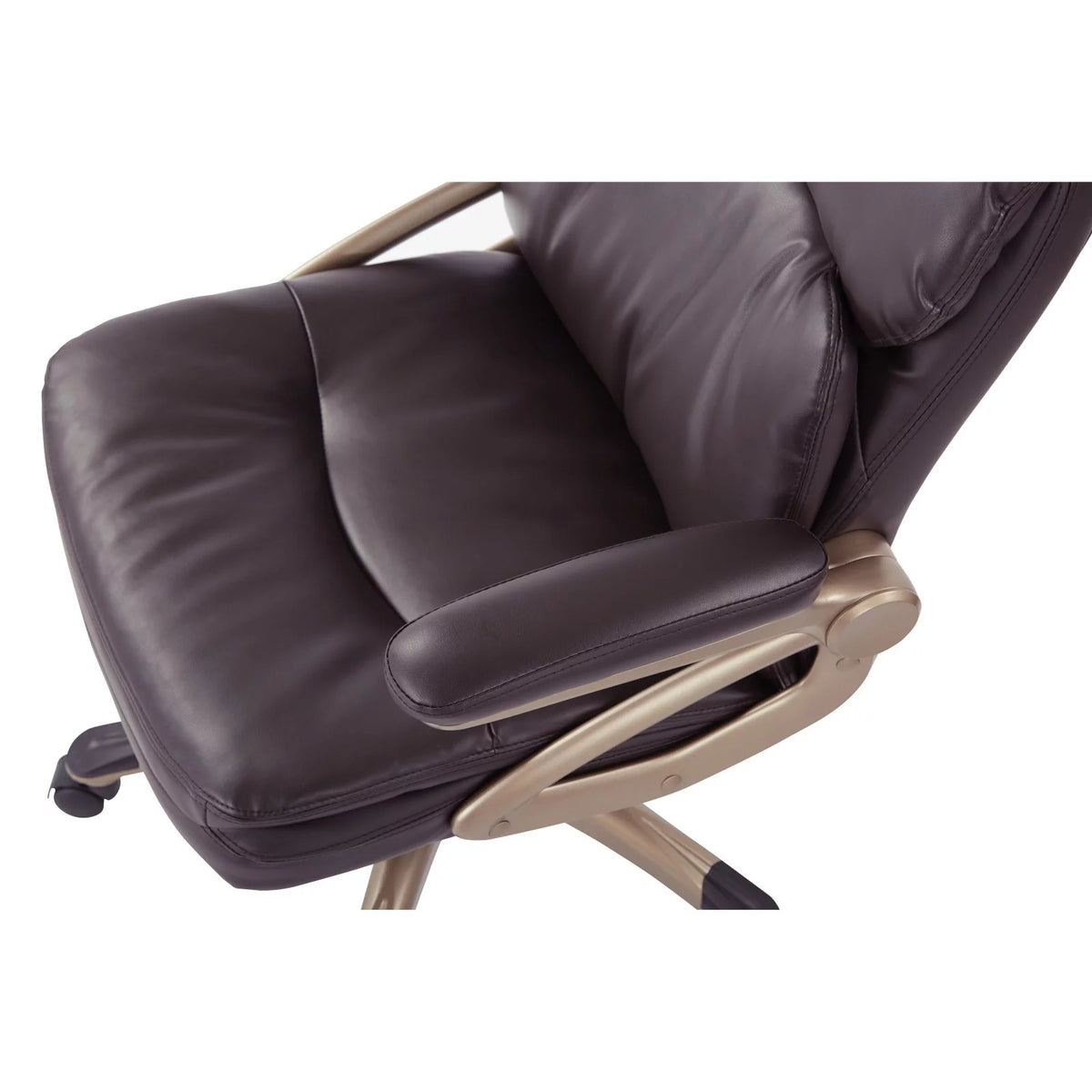 Espresso Bonded Leather Low Back Chair U89081