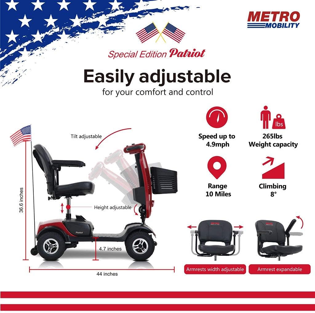 Red 4 Wheel Powered Mobility Scooter with Seat O16151