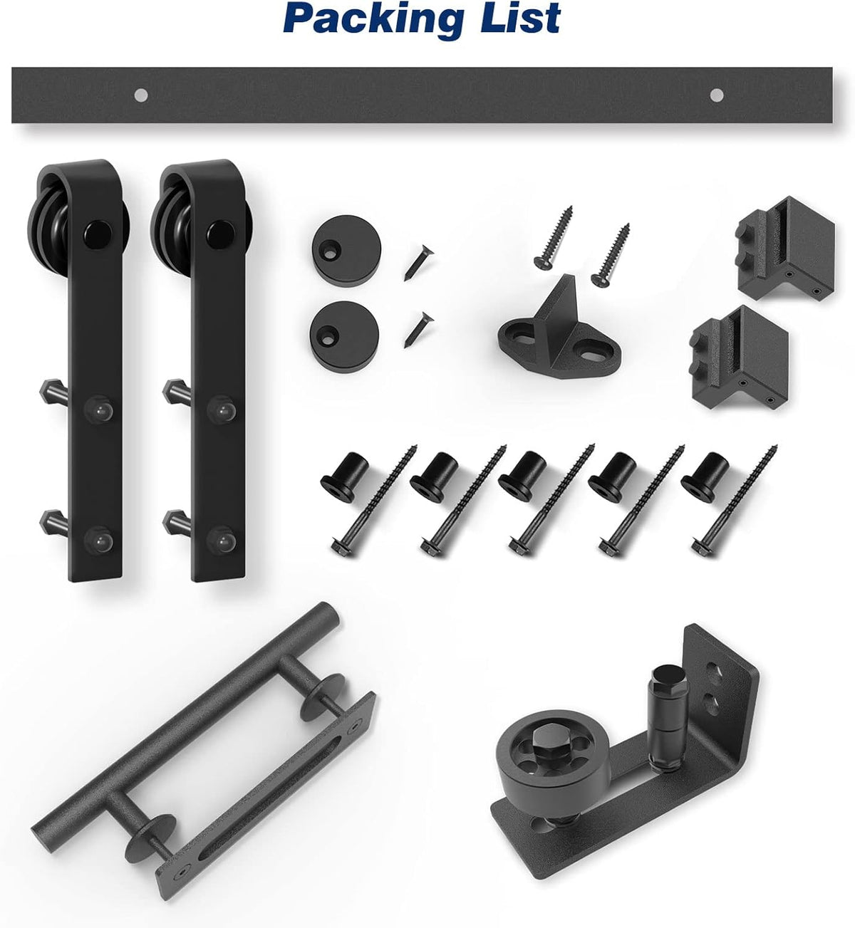 6.6 FT Sliding Barn Door Track and Handle Hardware Kit E67063