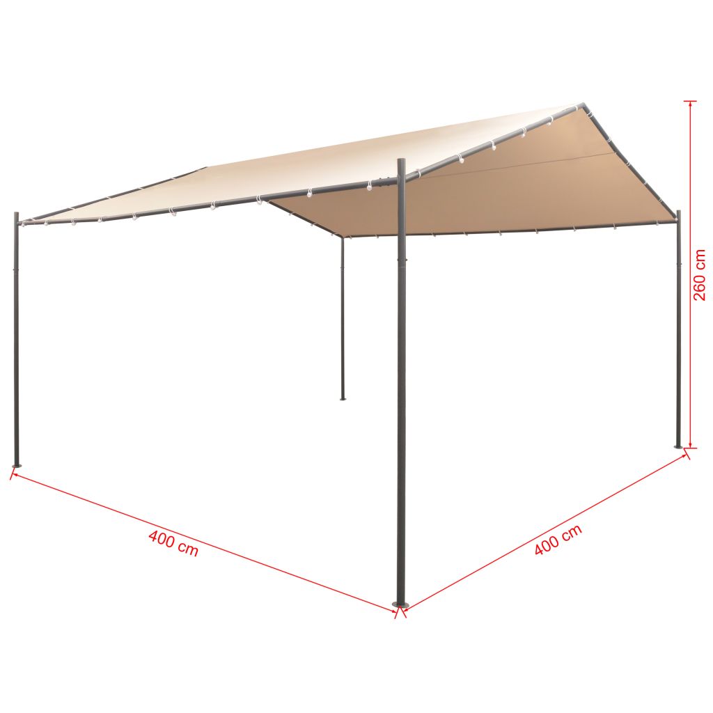 Beige Steel Gazebo Pavilion Tent Canopy T5901