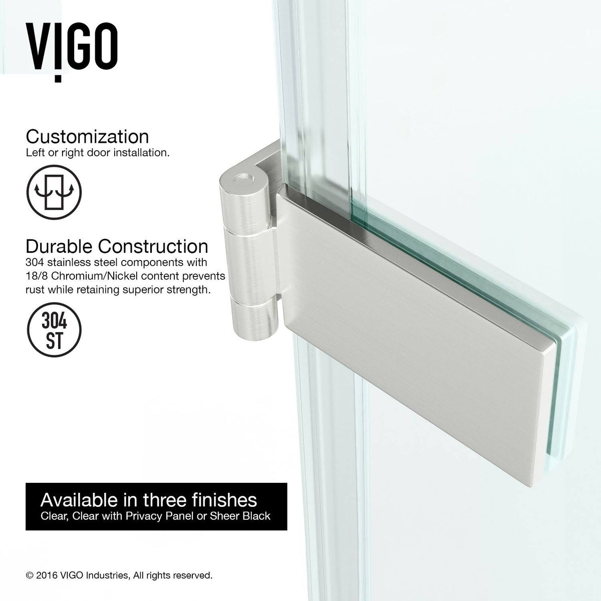 24-Inch Adjustable Frameless Shower Door E414