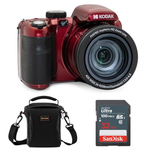 Red 20MP Full HD Digital Camera with 32GB Memory Card and Camera Bag J818541