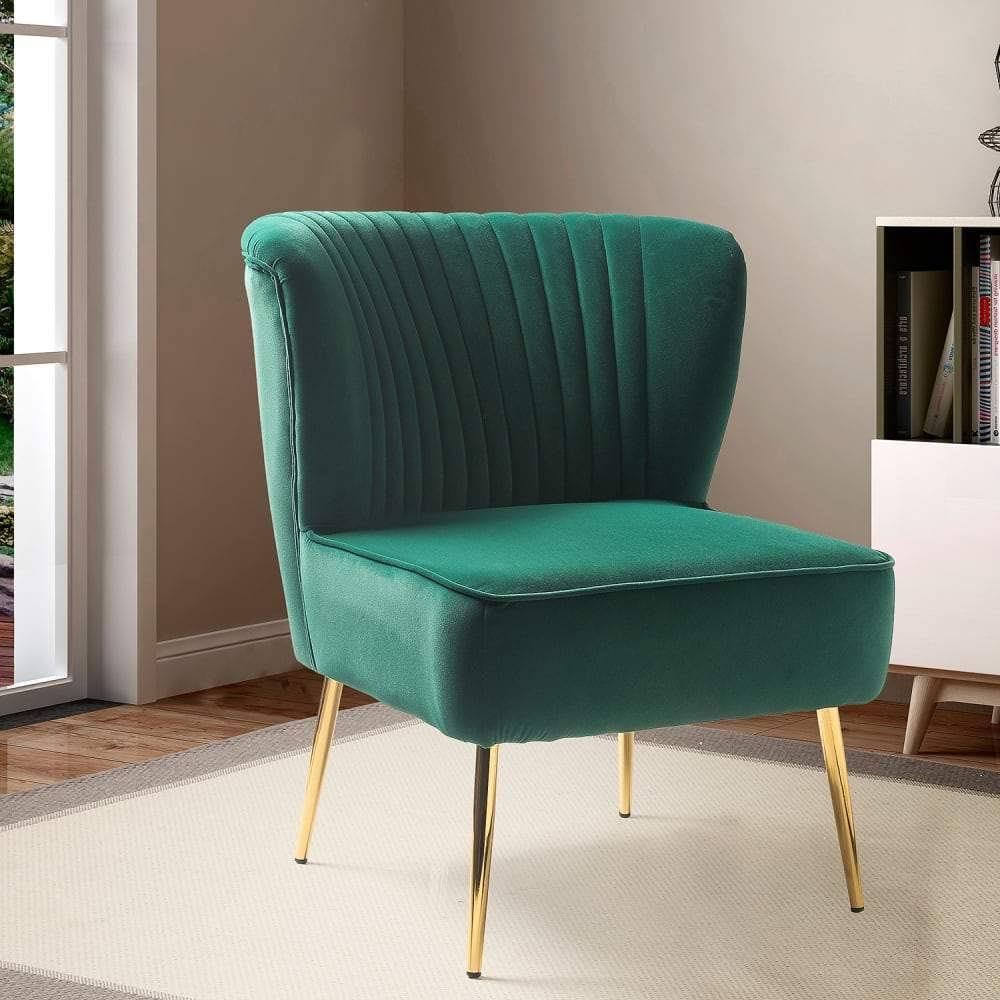 Pink Gold Legs Velvet Side Chair L513838