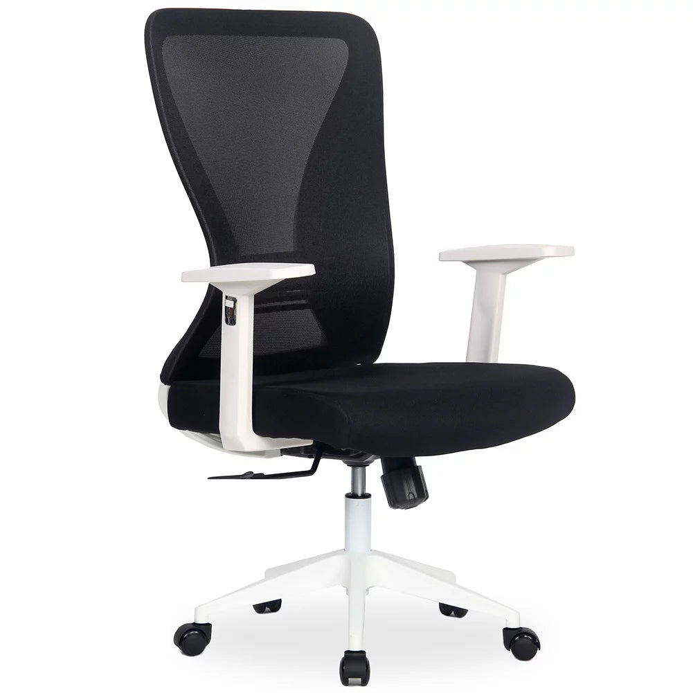 White Black Mid-Back Office Task Chair Z22935