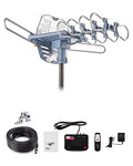 Digital Amplified HDTV Antenna with 60 ft RG6 Coax Cable, 150 Miles Range, 360 Degree Rotation U696