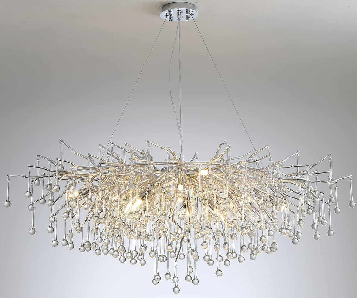 Silver Modern Crystal Chandelier Y416