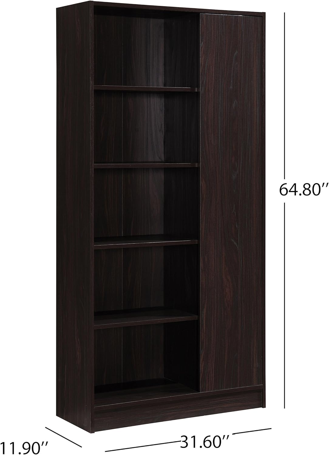 Walnut Finish Faux Wood Bookcase R10971