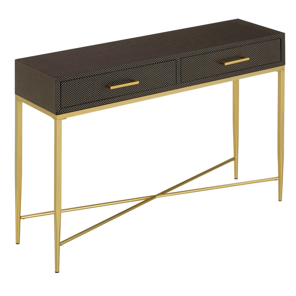 Black Scallop Console Table Y63292
