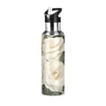White Roses Stainless Steel Insulated Water Bottle with Straw Lid Z26720