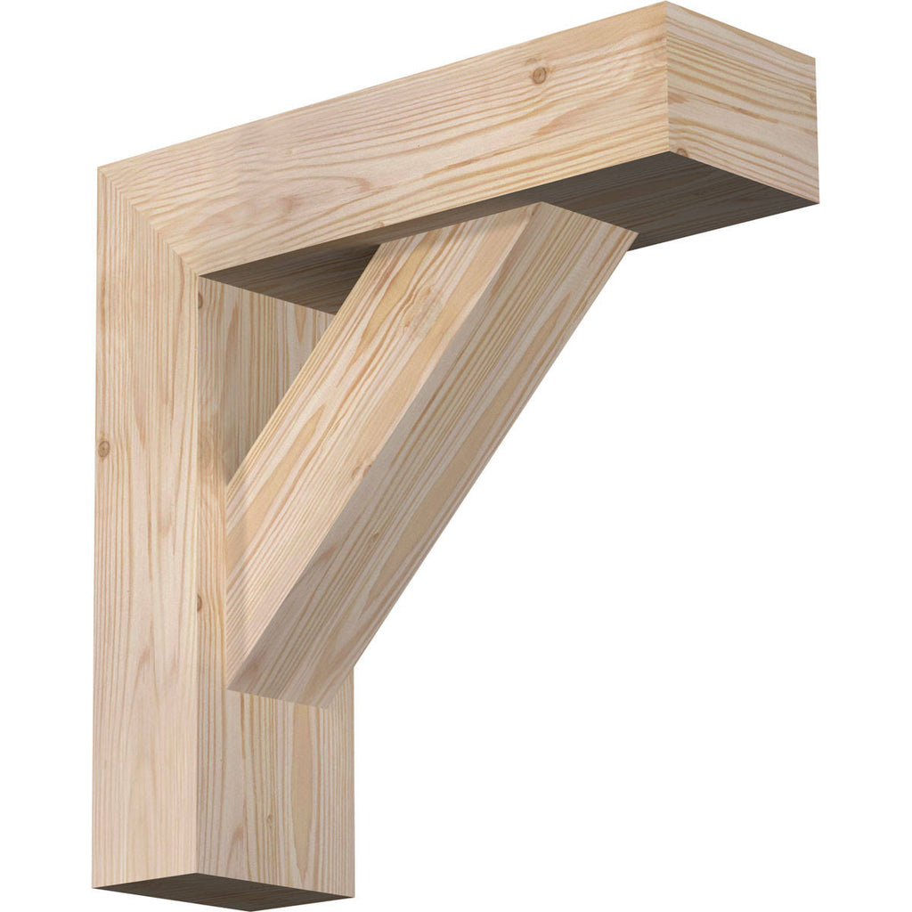 Traditional Block Smooth Bracket with Offset Brace, Douglas Fir K7206