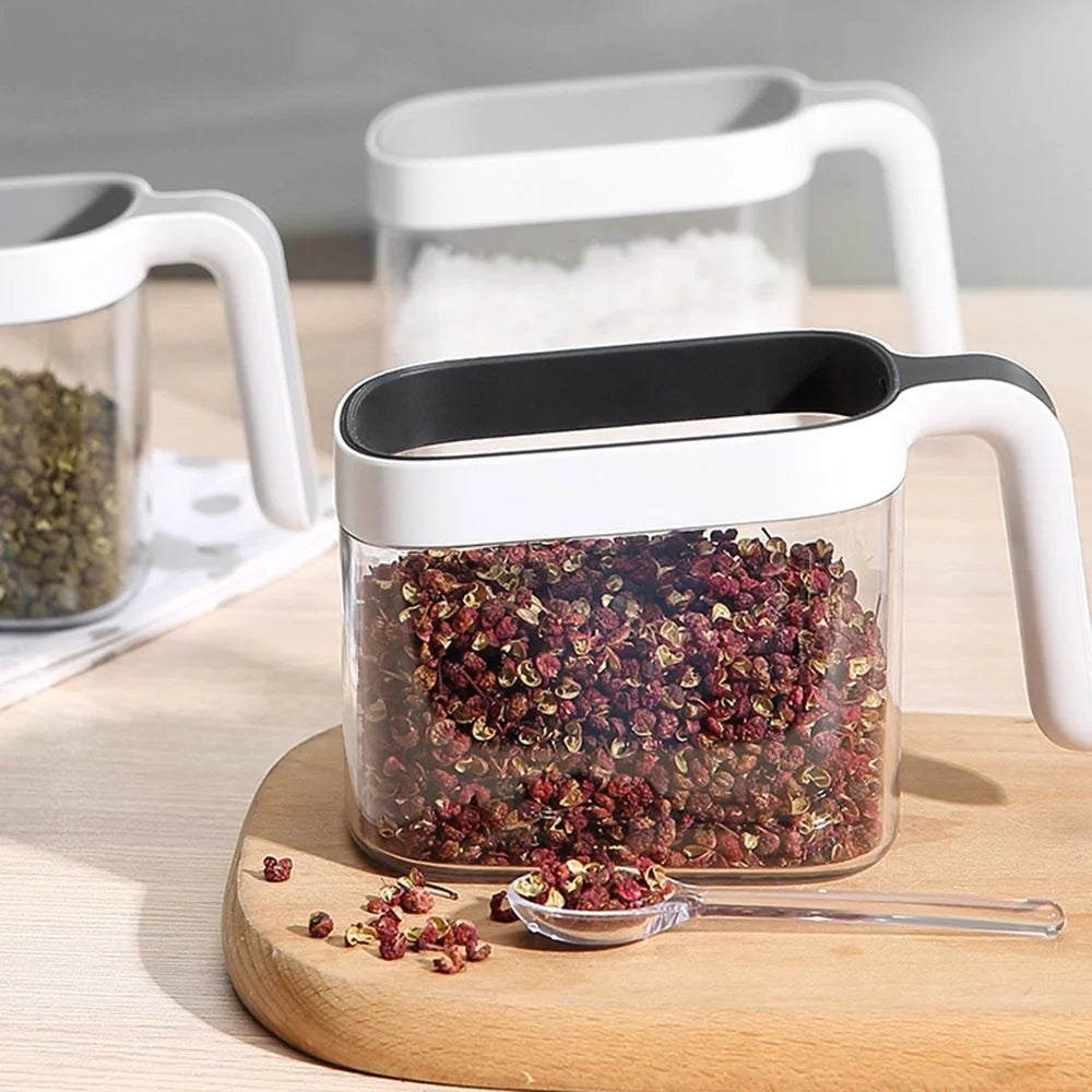 Black Two Cups Wall Mount Spice Container Storage Box C73193