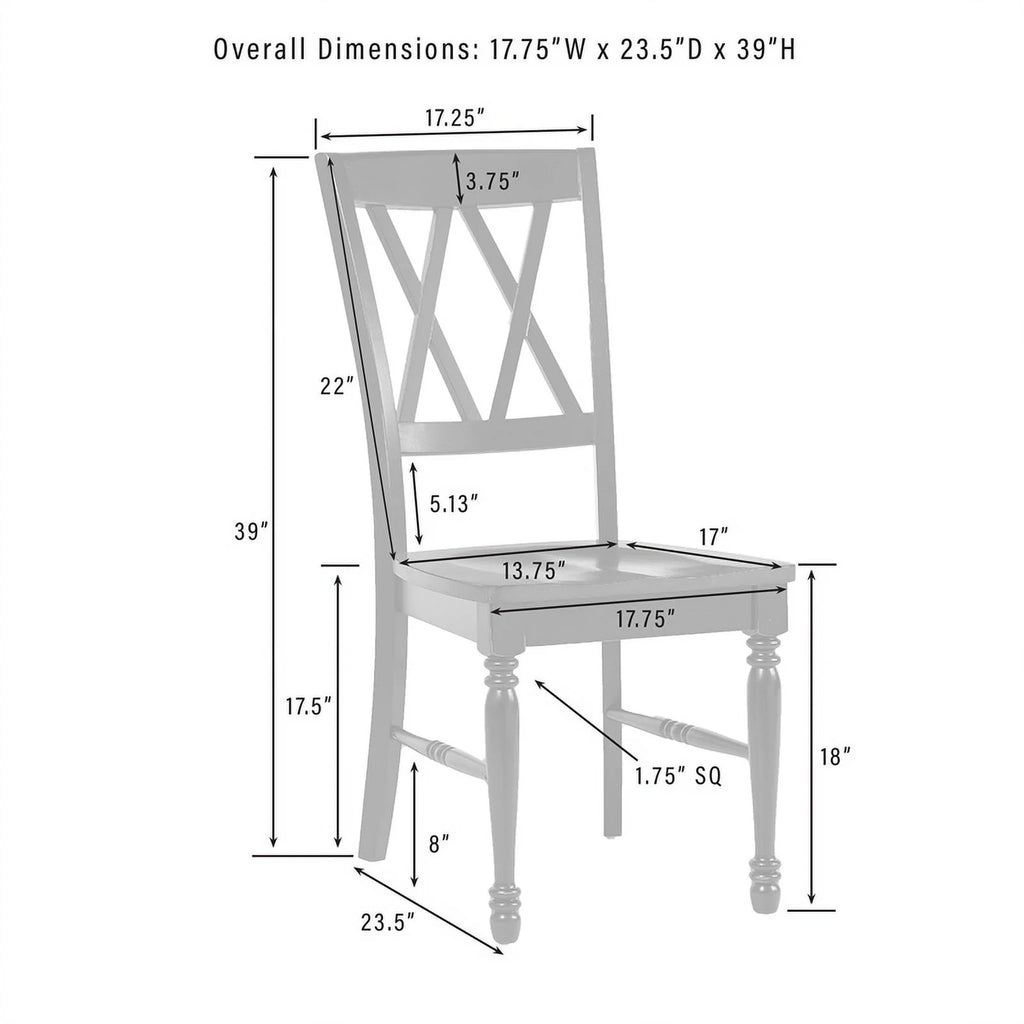 White Wood Dining Chair Set of 4 D192