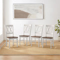 White Wood Dining Chair Set of 4 D192
