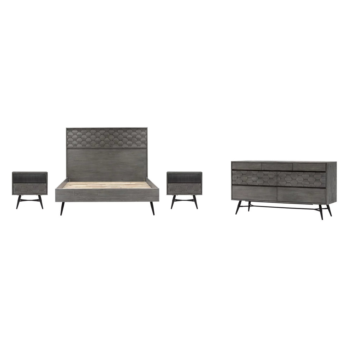 4-Piece Modern Wood Queen Bedroom Set J552929