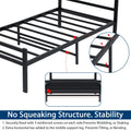 Twin Size Black Metal Platform Bed Frame with Headboard X9034