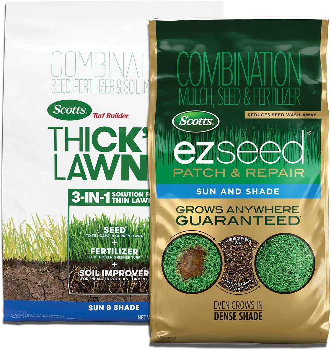 3 in 1 Lawn Fertilizer, Seed, & Soil Improver, 40 lb. Pack of 2 X114