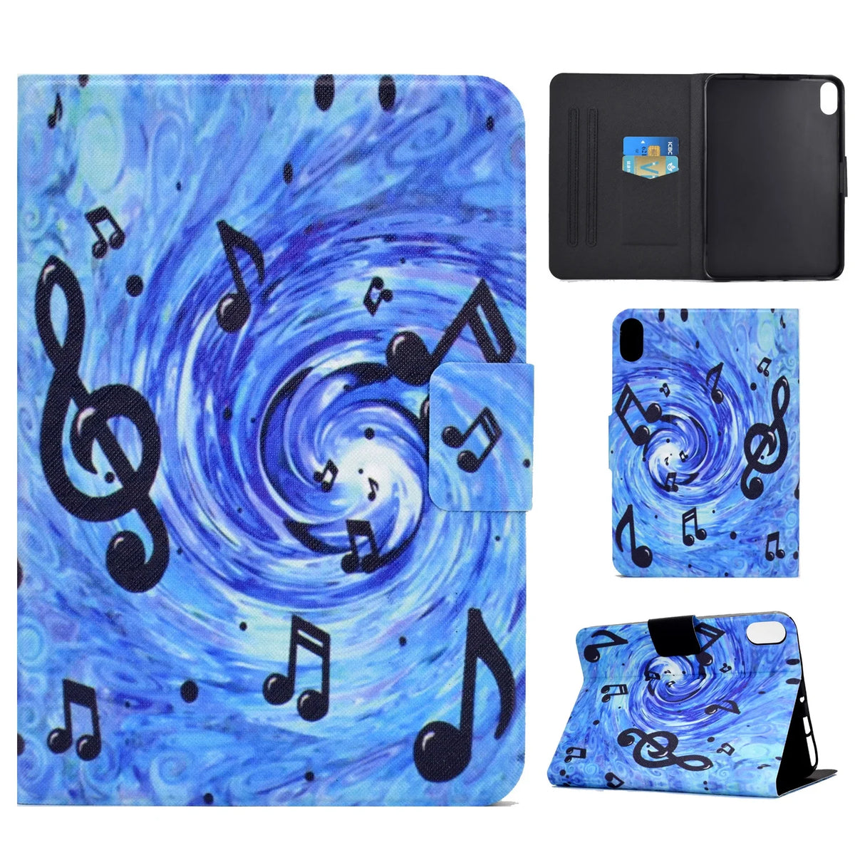 Colorful Painting Multi-Angle Viewing Folio Wallet Smart Cover for iPad 10th Generation 10.9 Inch Case K606635