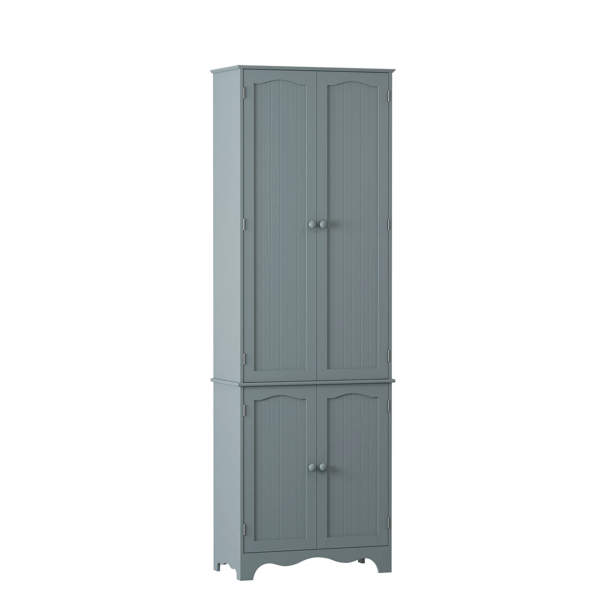 72" H Freestanding Tall Pantry Cabinet with 2 Large Cabinets and Adjustable Shelves H4145