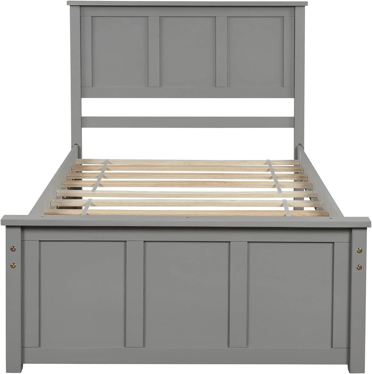 Gray Wood Platform Bed With Trundle H475011