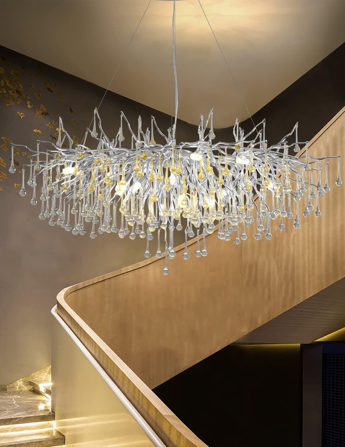 Silver Modern Crystal Chandelier Y416