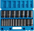 1/2 Inch Drive Deep 6-Point Impact Socket Set, SAE, 19-Piece U32461