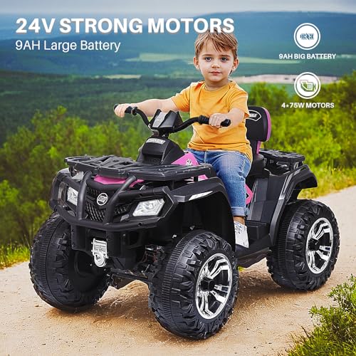 24V 2 Seater Kids Ride on ATV Car 4WD Quad Electric Vehicle H44539