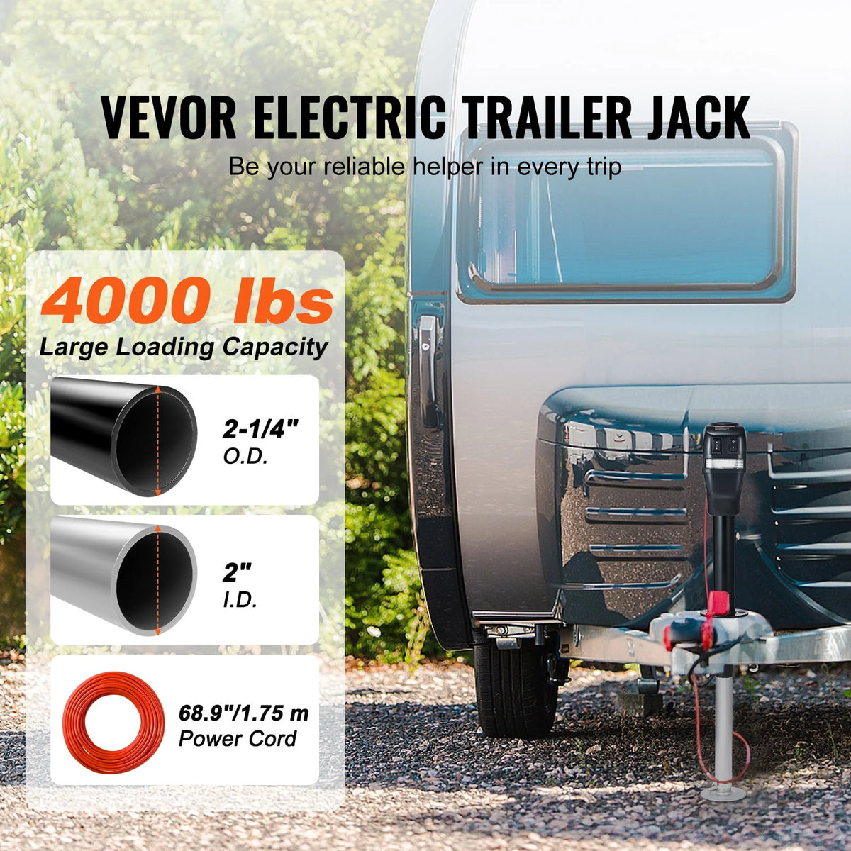 Electric Trailer Jack 4000 lbs Power Tongue Jack Y823