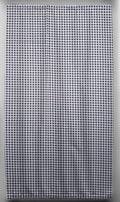 Navy Blue White Checked Gingham French Door Curtain Panel with Tie Back J25647