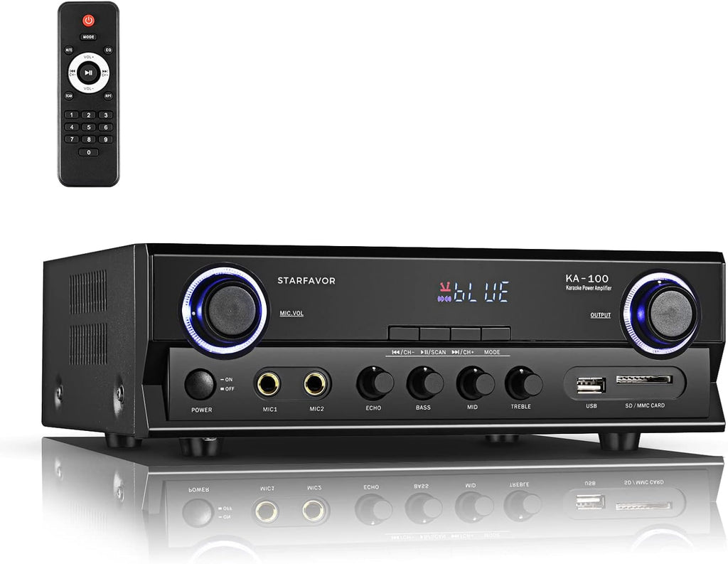 2 Channel 220W Stereo Receiver Amplifier with FM, USB SD Card, LED Display, Pack of 2 R742515