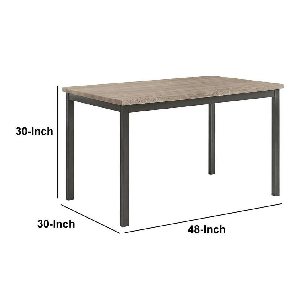 30" Metal Dining Table with Wooden Top P4111